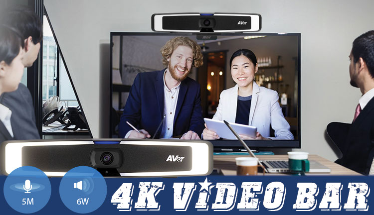AVER VB130 - Videobar 4K với đèn chiếu sáng tích hợp