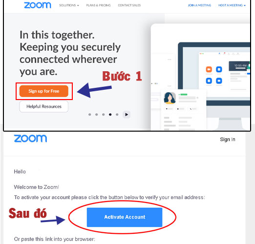 đăng kí và xác thực email tại Zoom Business